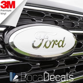 BocaDecals Emblem Overlay Insert Decals For 2013-2020 Ford Fusion (Set of 2) - Made in USA - Small Home Business (White)