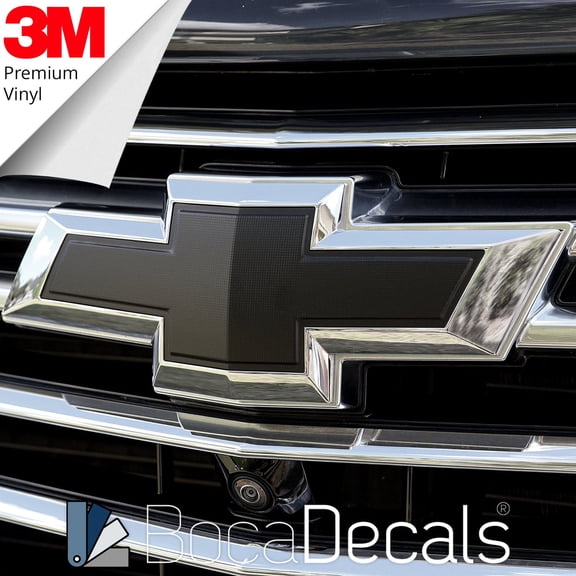 BocaDecals Emblem Overlay Insert Decals For 2023-2026 Chevy Colorado (Set of 1) - Made in USA - Small Home Business (MatteBlack)