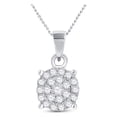 thumbnail image 1 of BocaGold 10kt White Gold Womens Round Diamond Cluster Pendant 1/4 Cttw, 1 of 2