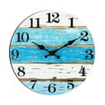 Round Label Rustic Style Bocaoying 10 Inch Nautical Ocean Wall Clock, Silent Wooden Round Clock ...
