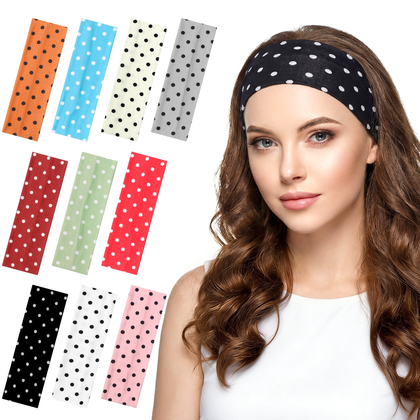 Polka Dot Headband Cotton Wide Non-Slip Fashion Hair Accessories for Women Cute Polka Dot Headband | Cute Headbands For Women | Dress Up main image 4