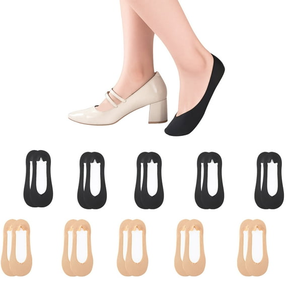 Bocaoying 10 Pack No Show Socks for Women, Low Cut Invisible Liner Socks, Non Slip and Breathable, Moisture Wicking for Shoes, US Size 5-7