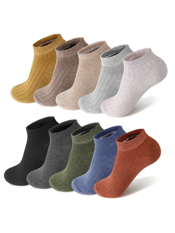 10 Pairs Women's Breathable Cotton Ankle Socks Low Cut Invisible Casual Sock Set