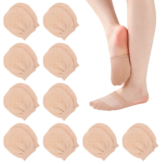 Bocaoying 10 Piars Toe Socks for Women, Half Toe Topper Liner Socks, Cotton Invisible No Show Toe Socks with Elastic Cuff for Soft Exprience