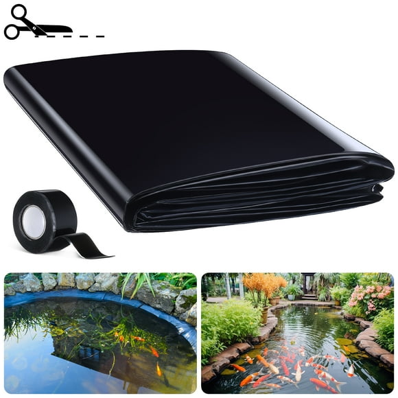 Bocaoying 10 x 6.7 Ft HDPE Pond Liners, 7.8 Mil Preformed Pond Liner Easy Cutting, Durable Pond Liners for Outdoor Natural Looking Ponds, Waterfall, Koi Ponds and Water Garden(10 x 6.7 FT)