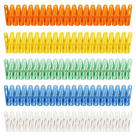 Bocaoying 100 Pcs Clothes Pins, Heavy Duty Clothes Pegs for Washing Line, Plastic Clothes Peg, Cloth Line Dry Clips, Non-Slip Windproof Strong Laundry Clips for Hanging Clothes Indoor Outdoor