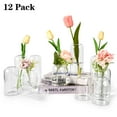 thumbnail image 1 of Bocaoying 12 Pack Glass Bud Vase, Small Flower Bud Vase Bulk, Clear Vases for Flower, Decor Centerpiece for Bathroom, Decorative Vases for House Warming, Valentines' Day, Mother's Day, 1 of 7