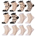 thumbnail image 1 of Bocaoying 12 Pack Women's Sheer Socks, Nylon Lace Mesh Ankle Socks with Reinforced Heel and Toe, See-Through Dress Socks for Women, Size5-9, Fancy Thin Socks Fits Narrow to Average Feet, 1 of 8