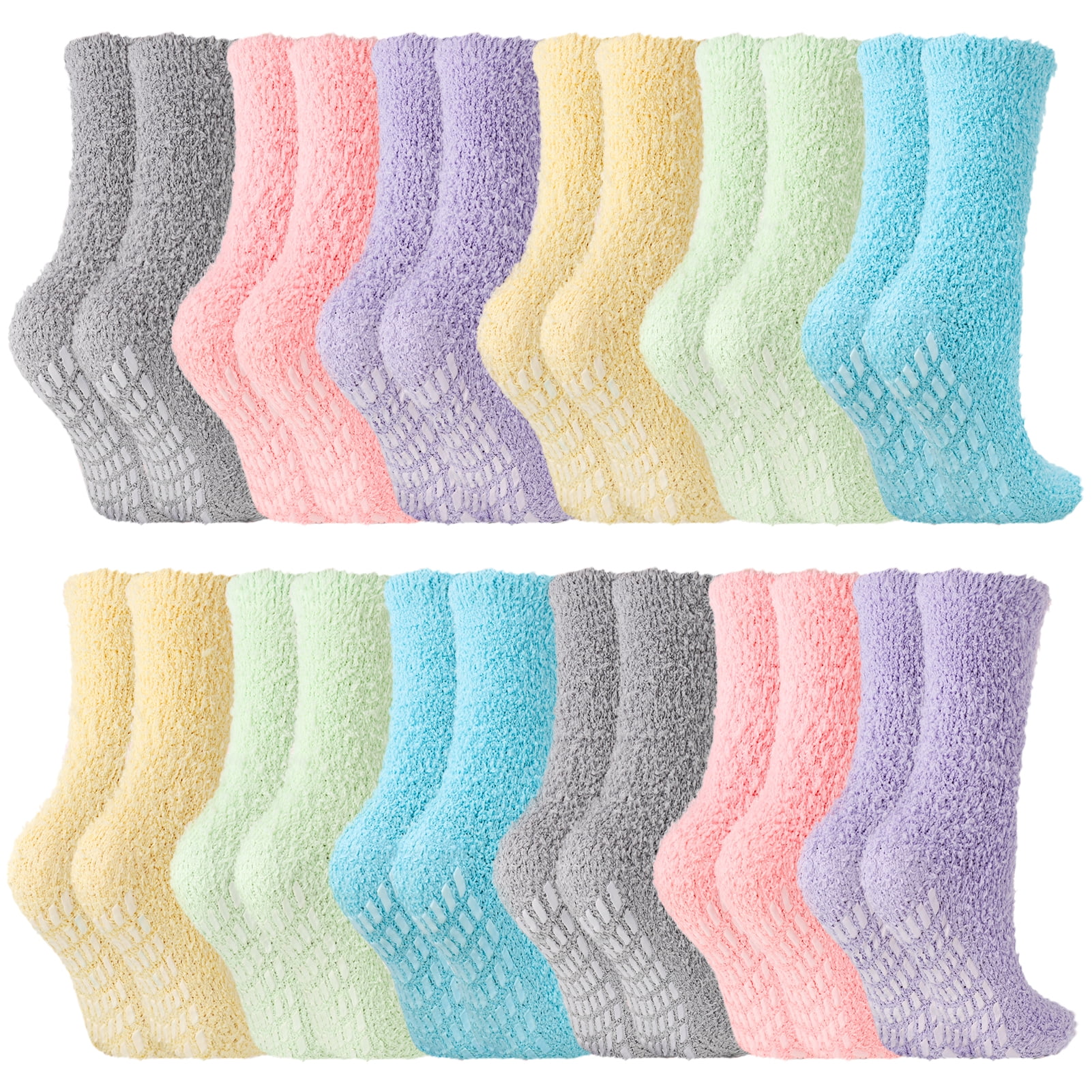Bocaoying 12 Pairs Slipper Socks for Women, Non Slip Hospital Socks