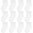 thumbnail image 1 of Bocaoying 12-Pack Non-Slip Toddler Socks Cotton Baby Crew Socks Ruffle Cuff White for 1T-3T, 1 of 8