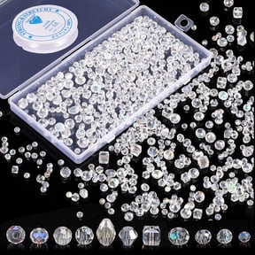 Bocaoying 800 Pcs Bead for Jewelry Making, Crystal Beads Set with 6 Meter Elastic Rope and Storage Box, Assorted Glass Beads Bulk, Briolette for DIY Crafts Bracelets Necklace Wristband
