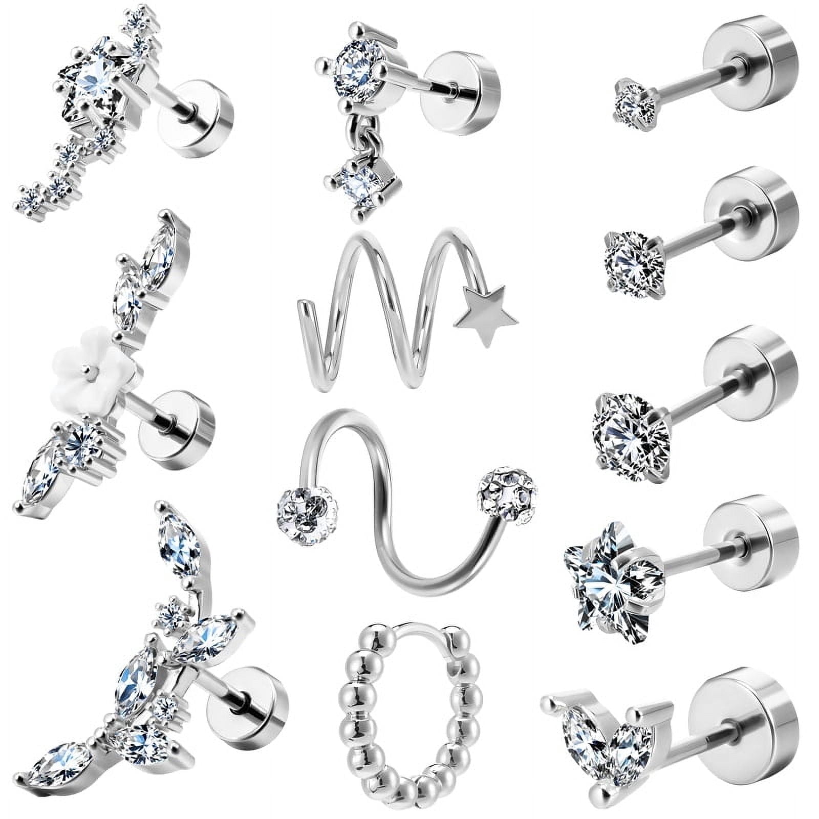 Stud Earrings Stainless Steel Round Cubic Zirconia Men Fashion Jewelry – BéBérlini Jewelry
