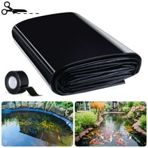 Bocaoying 13 x 10 Ft HDPE Pond Liners, 7.8 Mil Preformed Pond Liner Easy Cutting, Durable Pond Liners for Outdoor Natural Looking Ponds, Waterfall, Koi Ponds and Water Garden(13 x 10 FT)