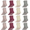 thumbnail image 1 of Bocaoying 16-Pack Toddler Non-Slip Crew Socks Combed Cotton with Gripper and Heel Tab 4-Color for 1-3T, 1 of 7