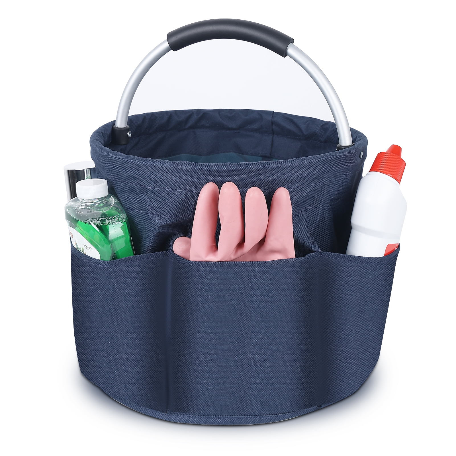 Bocaoying 17L Cleaning Organizer Caddy with Handle, Large Folding Cleaning Basket Bag