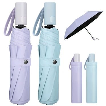 Bocaoying 2 Pack Automatic Folding Umbrella, 8 Ribs Lightweight Portable Umbrella, Outdoor UV Protection, Automatic Open and Close, Light Compact Rain Umbrella for Women and Men Travel
