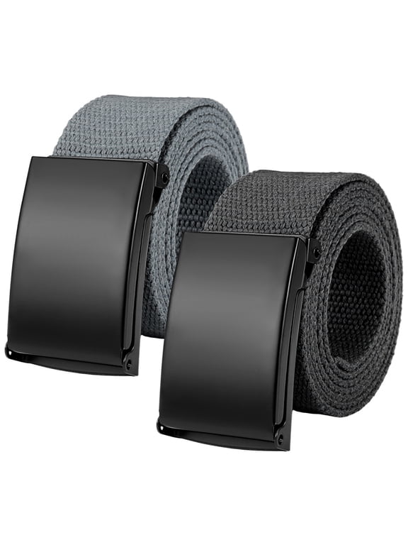 2 Pack Belts for Men, Work Belts for Men, Men's Ratchet Web Belt, Mens Nylon Automatic Buckle Belt, Adjustable Canvas Fabric Nylon Golf Belt Fits Anywhere