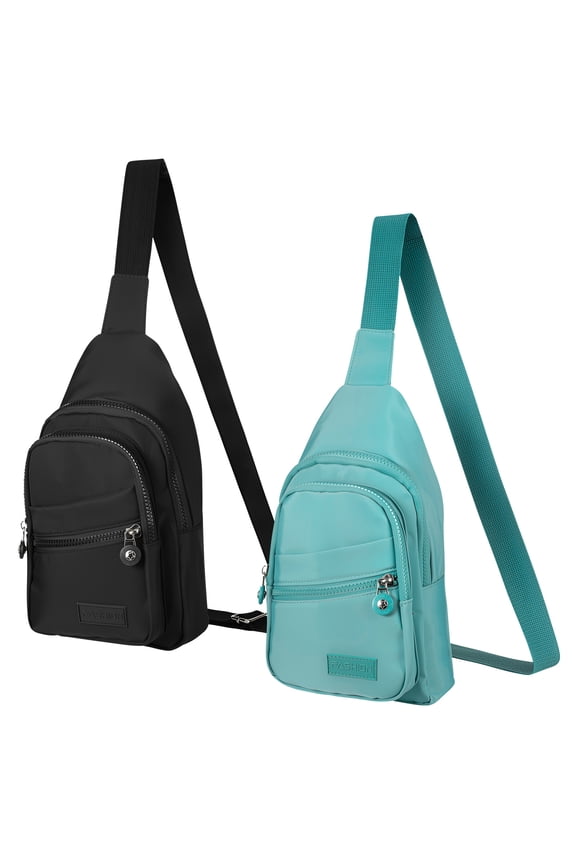 2 Pack Crossbody Sling Bag for Women Men, Trendy Sling Bag Backpack, Phone Holder Chest Bag for Running Workout Travelling Hiking