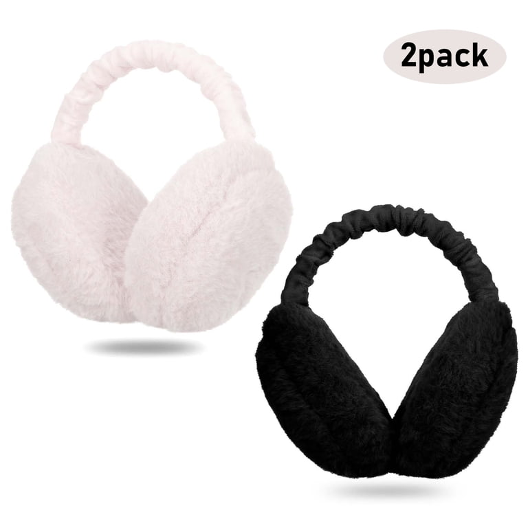 Bocaoying 2 Pack Ear Muffs for Winter Women, Foldable Soft  display picture 3