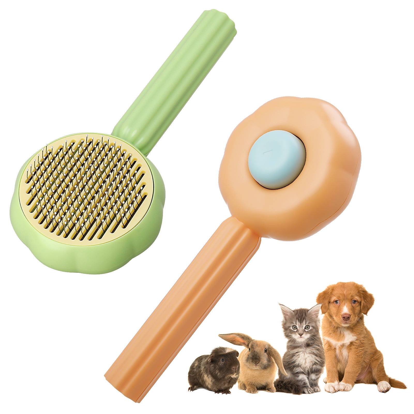 Bocaoying 2 Pack Pet Hair Brush, Cat Brushes for Indoor Cats, Pet