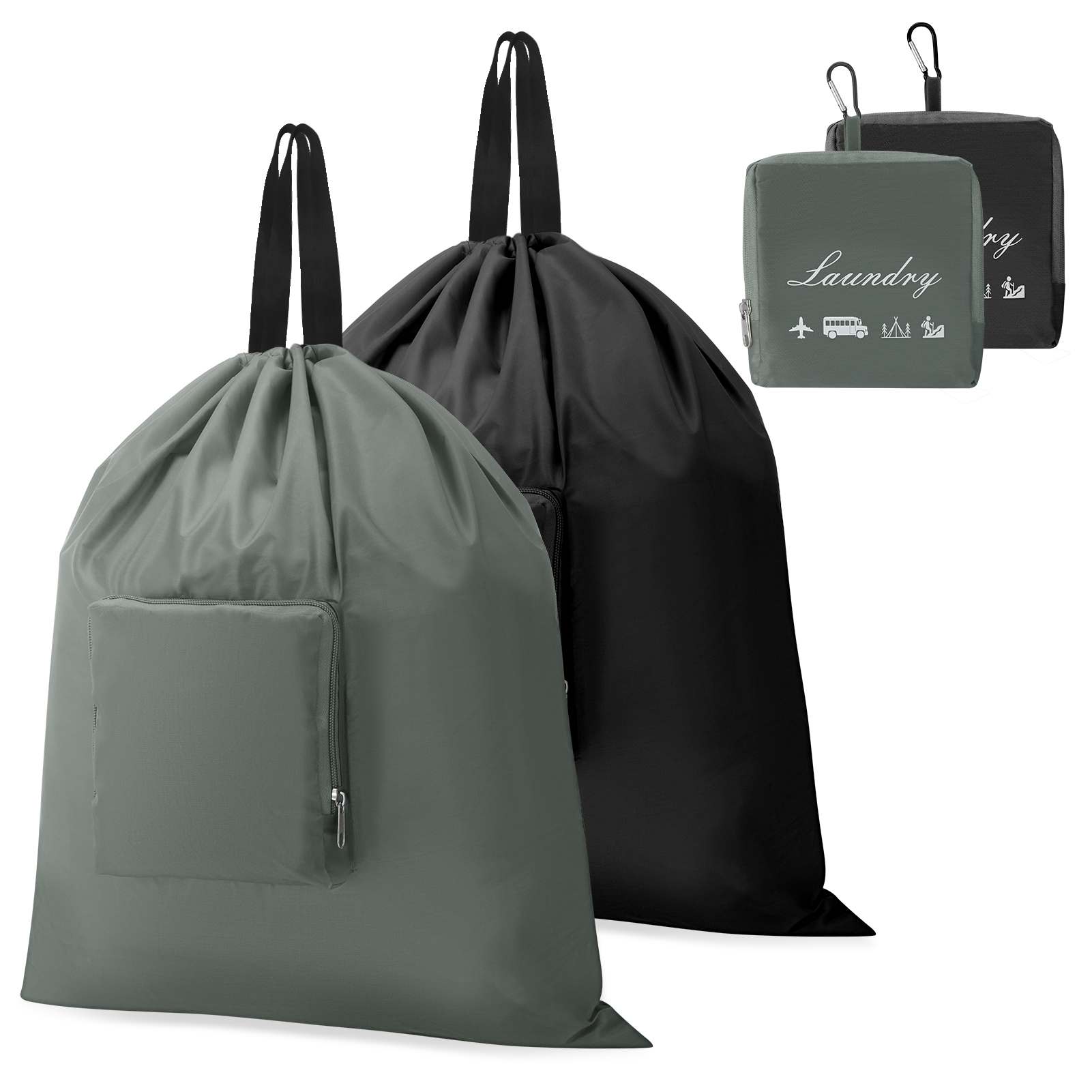 Bocaoying 2 Pack Travel Laundry Bags, Dirty Travel Laundry Bag