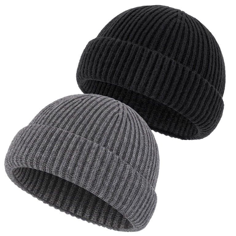 Soft Rib Knit Beanie Unisex Warm Winter Hat Stylish Minimal Outdoor Activities RTS Slate Double Brim Knit Beanie // Outdoorsy Earthy Boho  main image 2