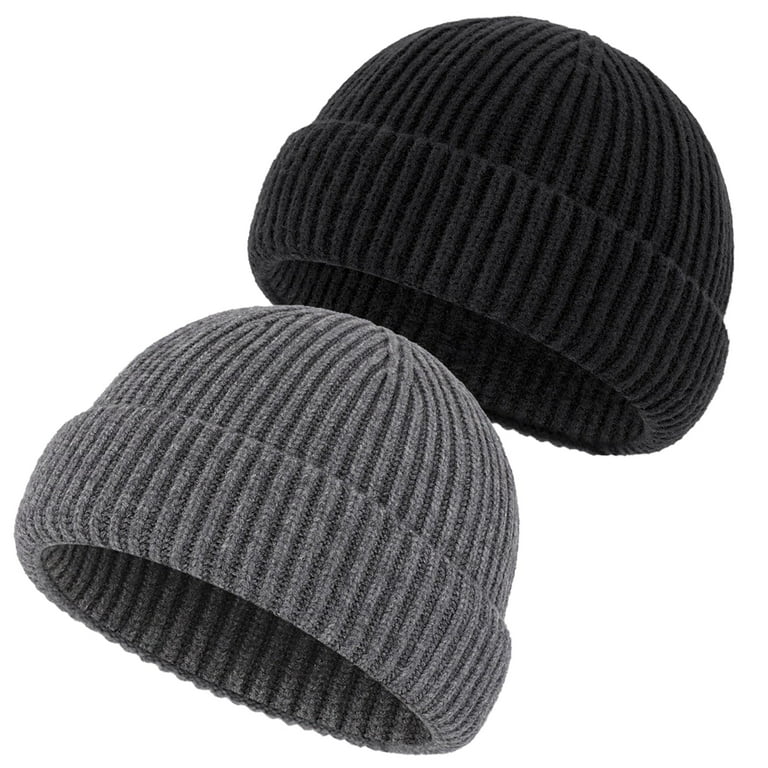 Bocaoying Pack Ribbed Knit Beanie Hat for Men Women, Thick Knit