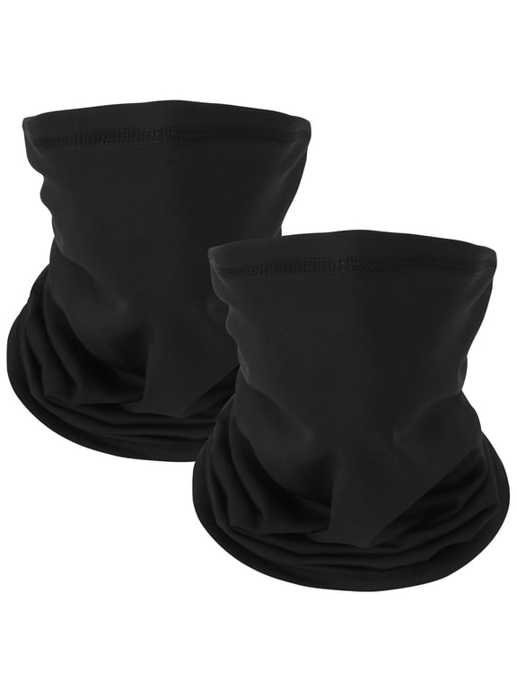2 Pack Winter Neck Warmer Neck Gaiter, Thick Fleece Ski Mask, Windproof & Thermal Full Face Cover for Cold Weather, Outdoor Sports Cycling Snowboarding, Black