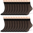 thumbnail image 1 of Bocaoying 20 Pairs Women’s Sheer Ruffle Socks Nylon Lightweight Breathable Ruffle Trim Black, 1 of 8