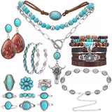 Turquoise Ear Stack Bocaoying 21 Pack Turquoise Western Jewelry Set for Women, Boho Vintage ...