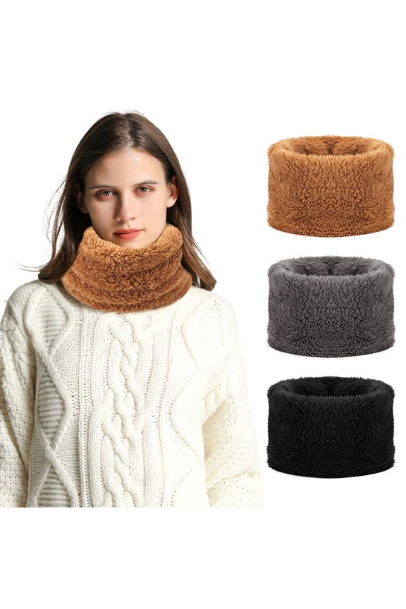 3 Pack Winter Fleece Neck Gaiter for Women, Soft Warm Neck Warmer, High Collar Circle Loop Neck Scarves for Men Women Skiing Hiking Cycling