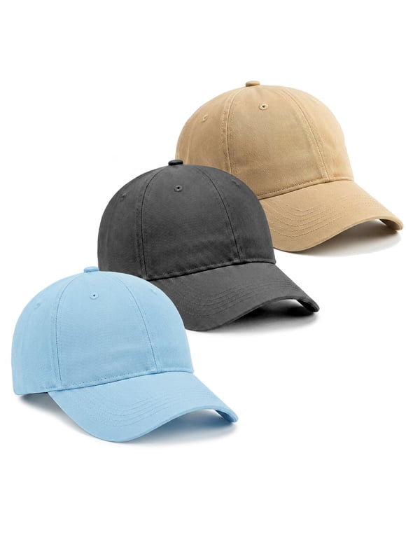 3 Pack Toddler Baseball Cap for Boys & Girls 2-8 Years, Adjustable Washed Cotton Hat for Summer Sun Protection