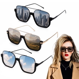Square Aviator Sunglasses display picture 3