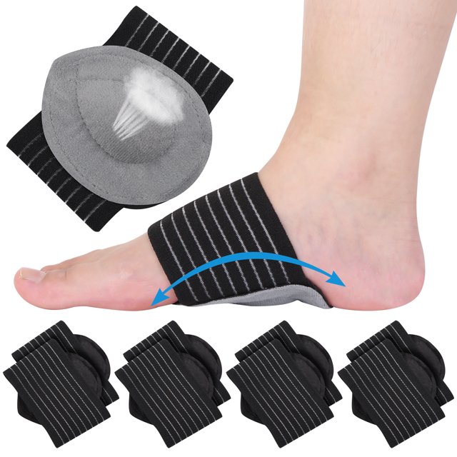 Bocaoying 4 Pairs Arch Support, Plantar Fasciitis Relief, Arch Compression Foot Bands, Foot