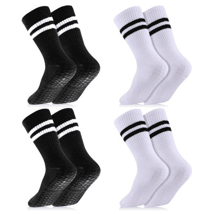 Zando 3 Pairs Long Pilates Grip Socks for Women Yoga Socks with Grips  Hospital Socks Grippy Socks Dance Socks