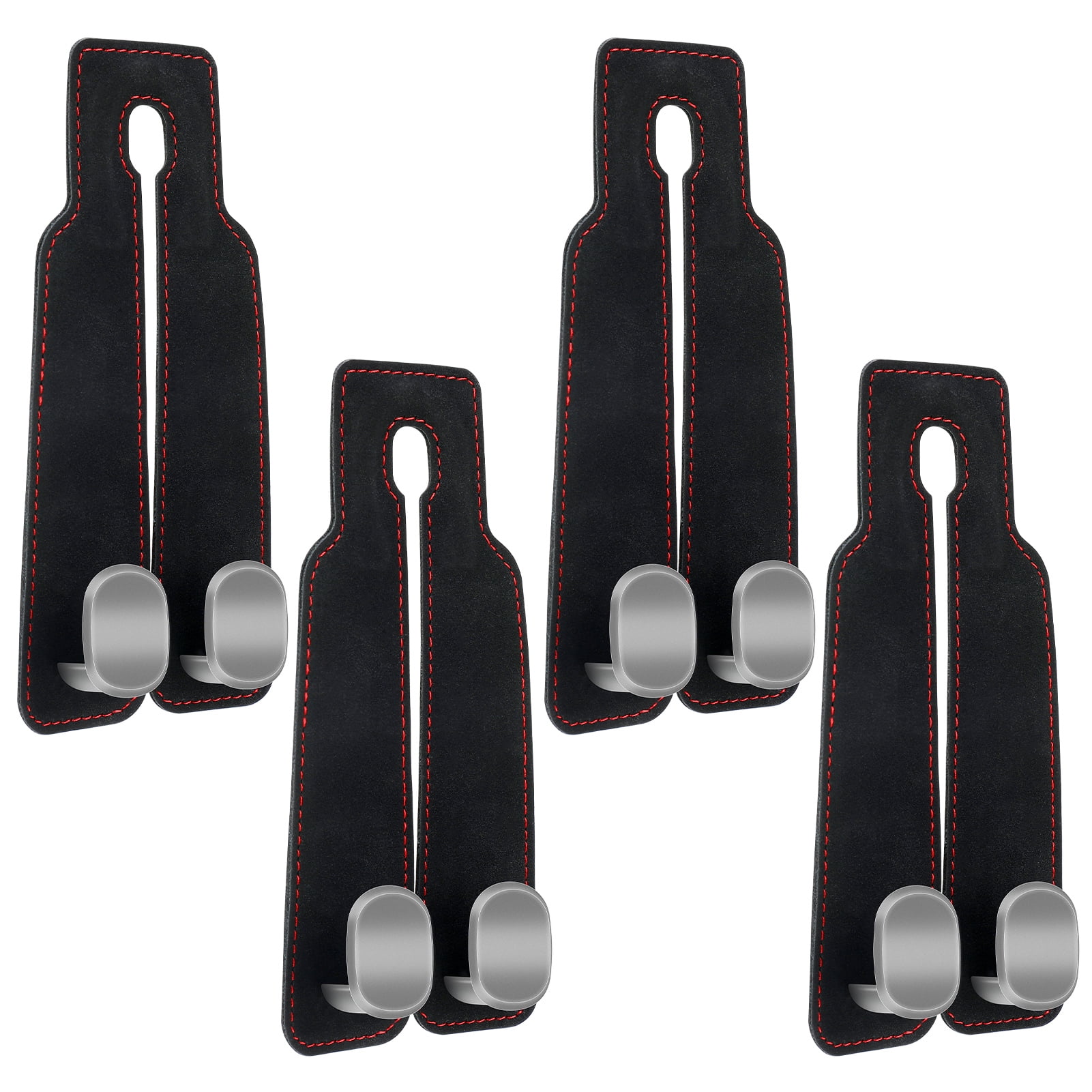 Bocaoying 4 Pcs Car Seat Back Double Hook, Leather Car Seat Organiser Hooks, Car Headrest Hook, Car Seat Purse Hook, Car Hanger Storage Car Seat Back Organizer for Bags, Purses, Handbags