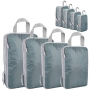 Bocaoying 4 Set Compression Packing Cubes, Ultralight Packing Cubes for Carry on Suitcase, Travel Packing Essentials for Suitcase Organizer Bags Set, Durable Travel Cubes for Luggage(Grey)