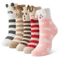 thumbnail image 1 of Bocaoying 5 Pairs Fuzzy Socks for Women, Funny Winter Warm Cute Fuzzy Socks, Soft Cozy  Animal Fluffy Slipper Socks Casual for Women Home Sleeping Birthday Christmas, 1 of 7