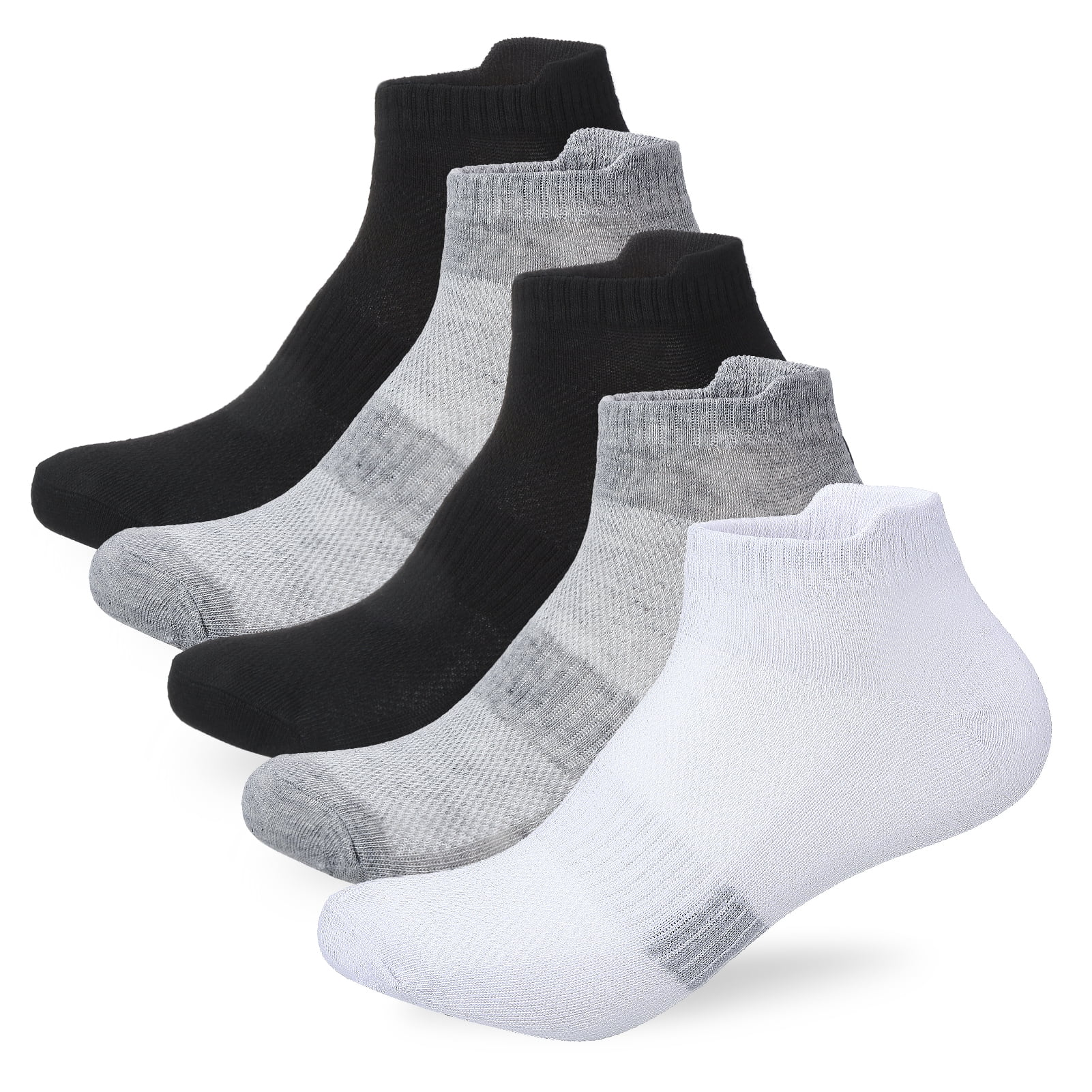 Bocaoying 5 Pairs Running Ankle Socks with Cushion, Breathable Athletic