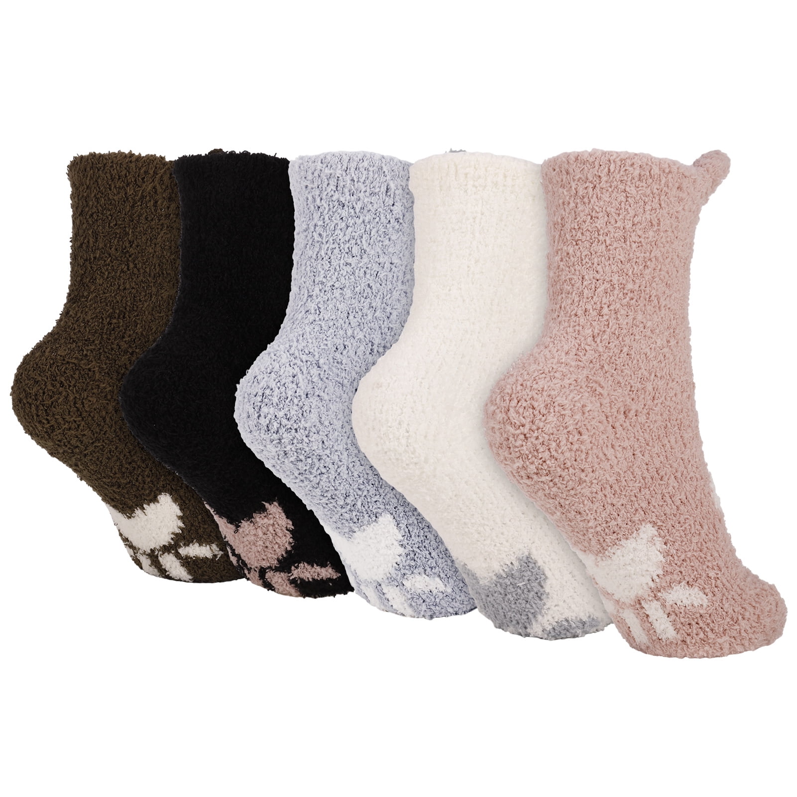 Bocaoying 5 Pairs Warm Coral Socks for Women, Winter Cozy Socks, Soft