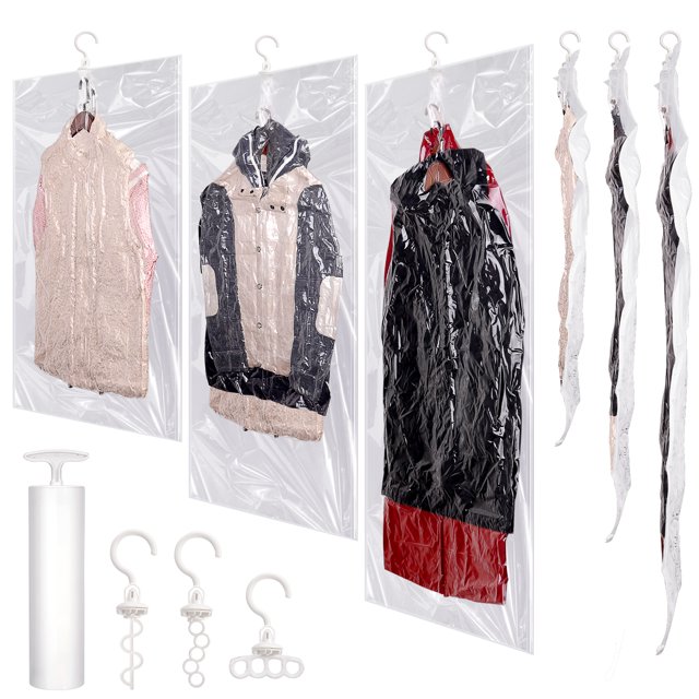 Bocaoying 6 Pack Hanging Vacuum Storage Bags, Jumbo Space Saver Bags