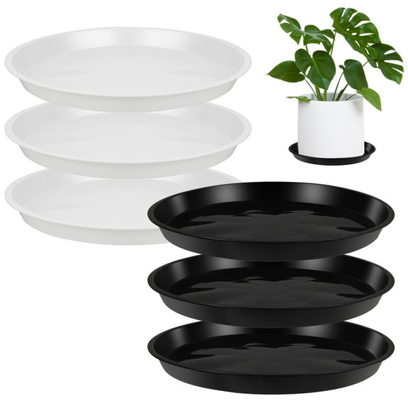 Bocaoying 6 Pack Plastic Plant Saucers, 16" Plant Water Trays to Catch Water, Indoor Plant Drip Trays, Plant Saucer to Prevent Drips/Spills for Indoor and Outdoor Pots