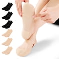 thumbnail image 1 of Bocaoying 6-Pair Women's Ice Silk No Show Socks, Invisible Low Cut Socks with Sponge Padding, Non-Slip Cotton Socks with Grip(3 Nude+3 Black), Thin & Breathable for US Women's 6.5-8.5, Gift for Her, 1 of 7