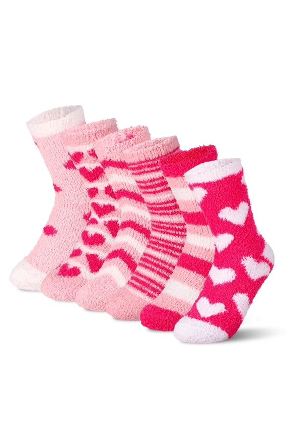 6 Pairs Fluffy Socks for Women, Plush Slipper Socks, Soft Fluffy Home Sleeping Socks, Warm Fuzzy Crew Socks Cozy Soft for Winter Indoor