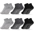 thumbnail image 1 of Bocaoying 6 Pairs Non Slip Socks with Grip, Anti Slip Socks with Cushion, Full Toe Ankle Fall Prevention Socks with Grip, Non Skid Socks for Yoga,Pilates,Dance,Ballet, 3 Colors Unisex, 1 of 8
