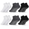 thumbnail image 1 of Bocaoying 6 Pairs Non Slip Socks with Grip, Anti Slip Socks with Cushion, Full Toe Ankle Fall Prevention Socks with Grip, Non Skid Socks for Yoga,Pilates,Dance,Ballet, 3 Colors Unisex, 1 of 8