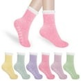 thumbnail image 1 of Bocaoying 6 Pairs Non Slip Socks for Womens with Grips, Anti Skid Fuzzy Hospital Slipper Socks Warm Winter Cozy Fluffy Soft Fleece Socks, 1 of 7