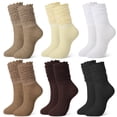 thumbnail image 1 of Bocaoying 6 Pairs Slouch Socks for Women Size 6-10, Knee High Socks with Ruffle Cuff - Cotton Scrunch Socks, Soft & Breathable Long Socks for Women, 1 of 5