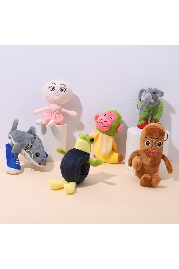 6 Pcs Italian Brainrot Plush Keychains, 7 Inch Italian Brain Rot Stuffed Animal Toys Bulk for Birthday Party Favors Gift