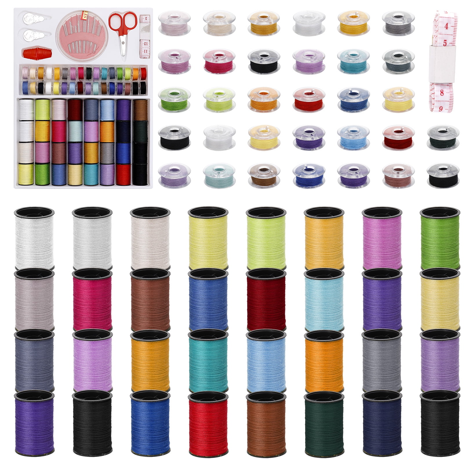 Bocaoying 64 Pcs Sewing Thread Set with Needle, Tools and Accessories